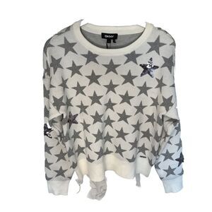 DKNY Star Sequin Sweater Womans Size‎ Small NWT